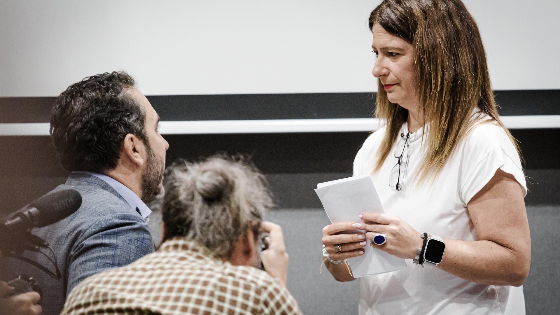 Archivo - La exmilitante socialista Leire Díez, durante una rueda de prensa en el Hotel Novotel, el pasado 4 de junio de 2025, en Madrid  (España).