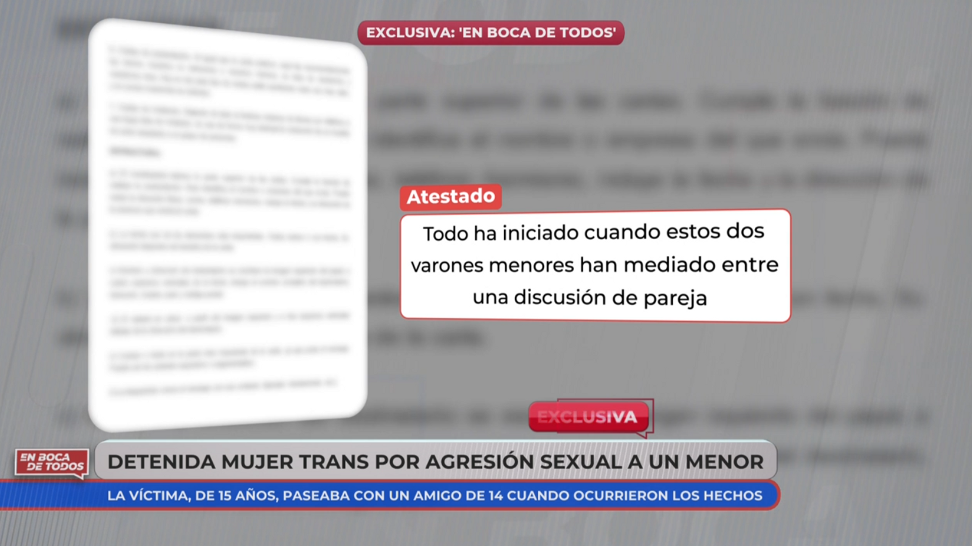 'En boca de todos' muestra el atestado de los hechos