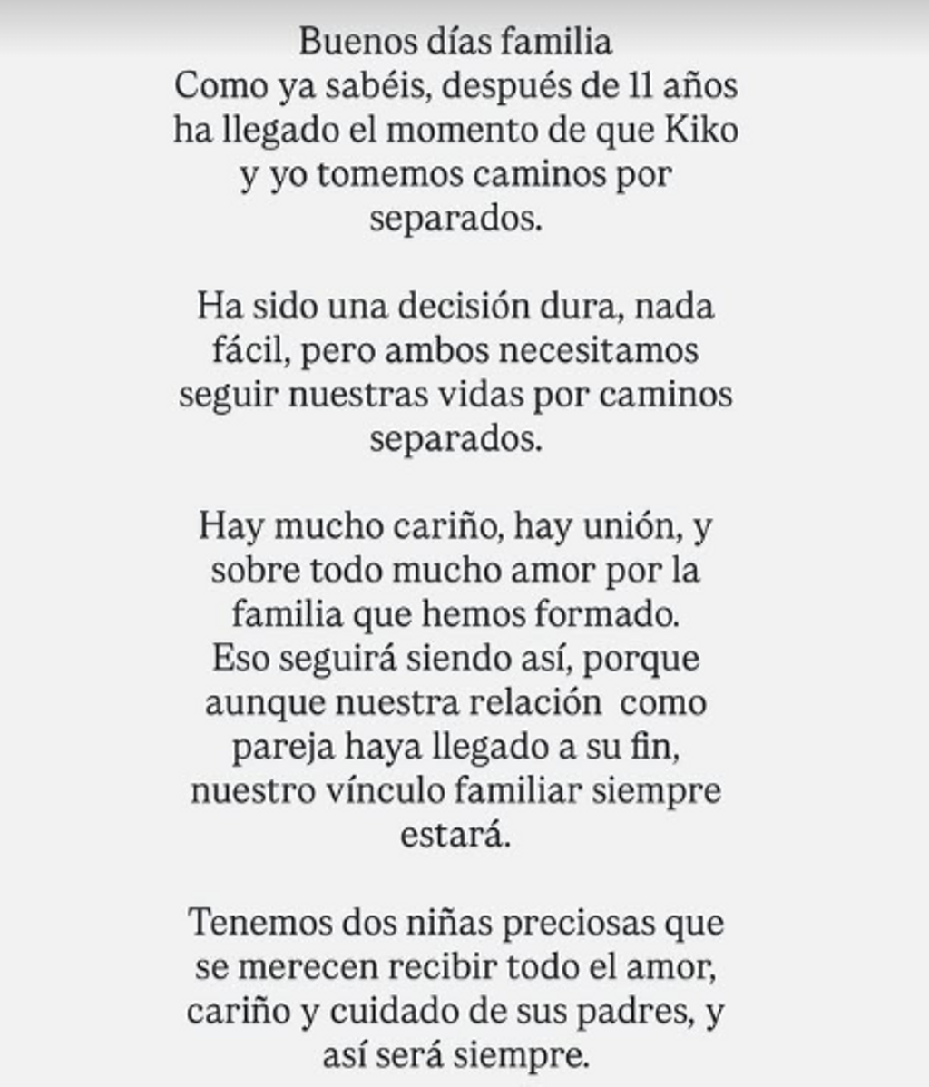 El comunicado de Irene Rosales