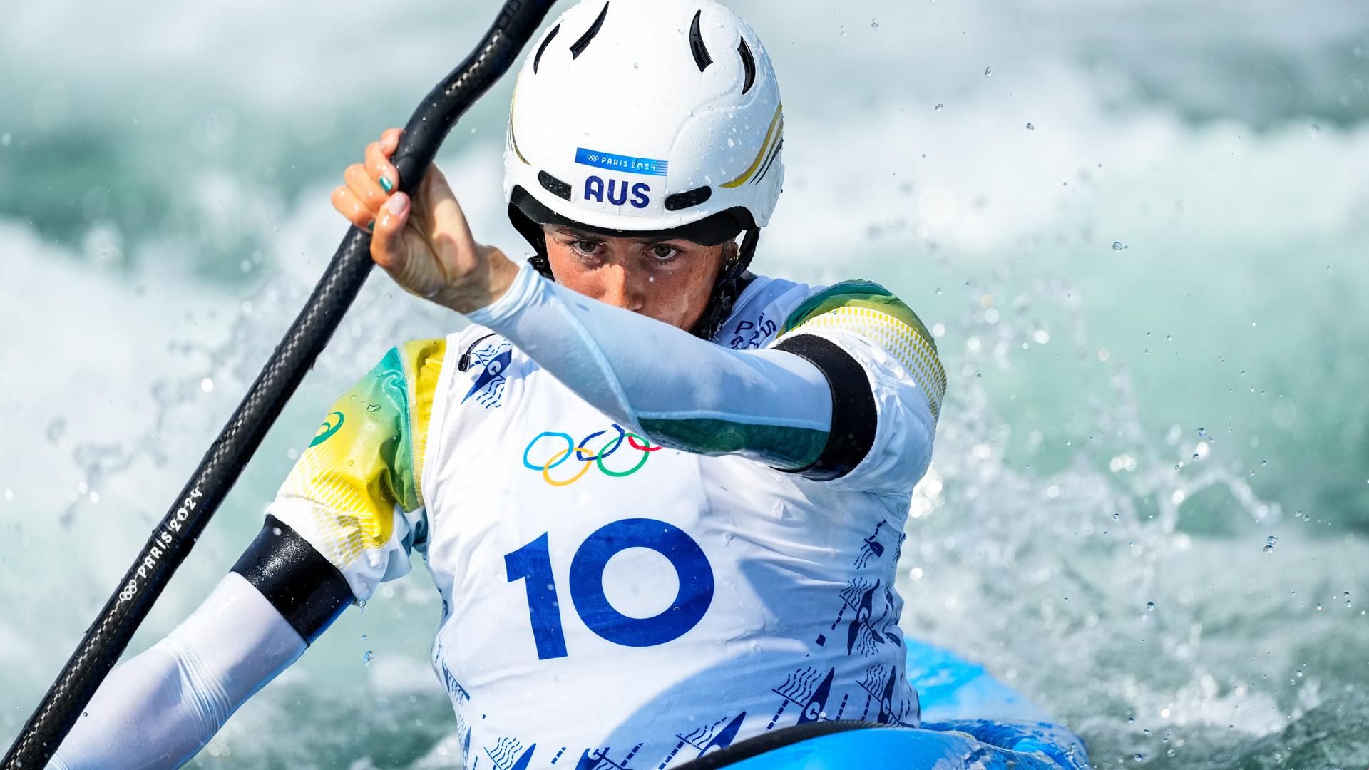 La tricampeona olímpica de piragüismo, Jessica Fox, durante los Juegos Olímpicos de París 2024