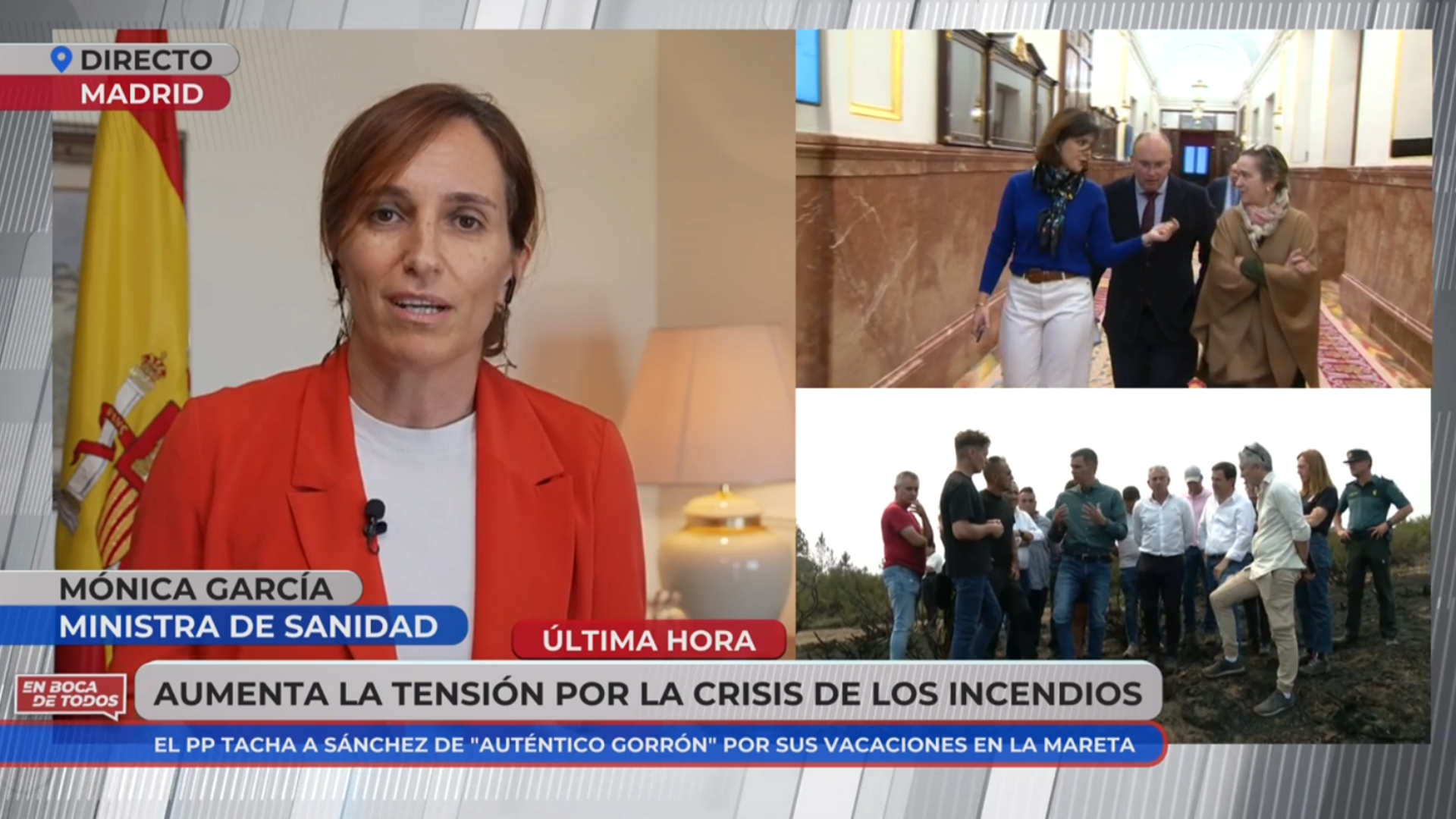 Mónica García se pronuncia sobre los incendios y responde a los ataques del PP