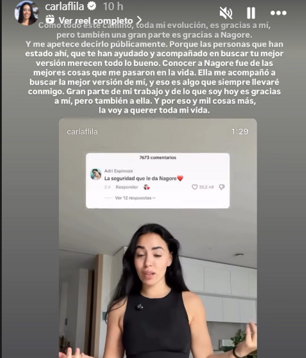 Las palabras de Carla sobre Nagore
