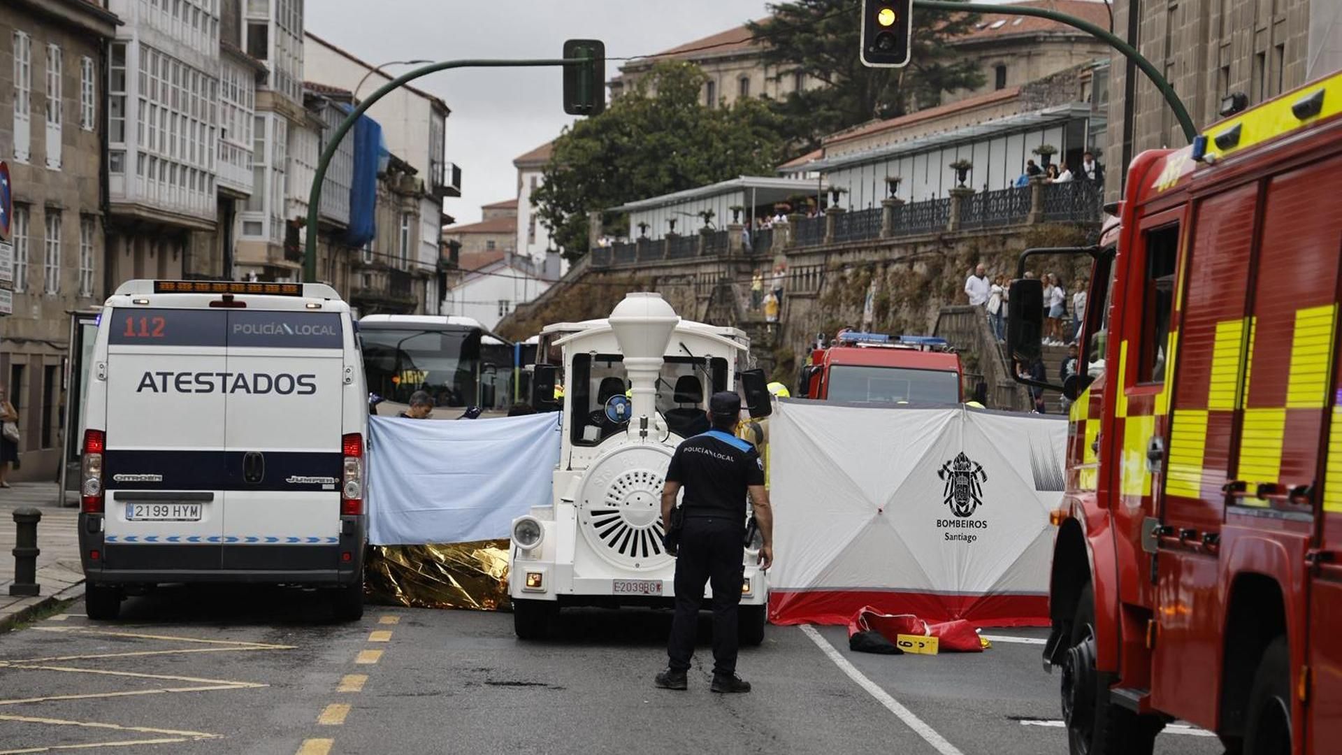 Muere una mujer en Santiago de Compostela atropellada por el tren turístico