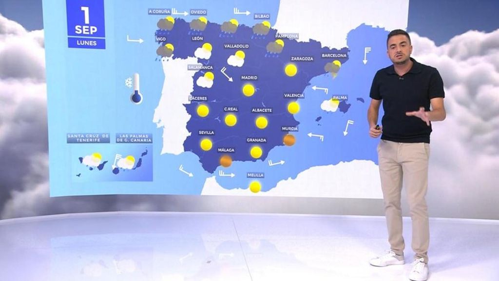 Septiembre llega con una bajada generalizada de las temperaturas y frentes que dejarán fuertes tormentas