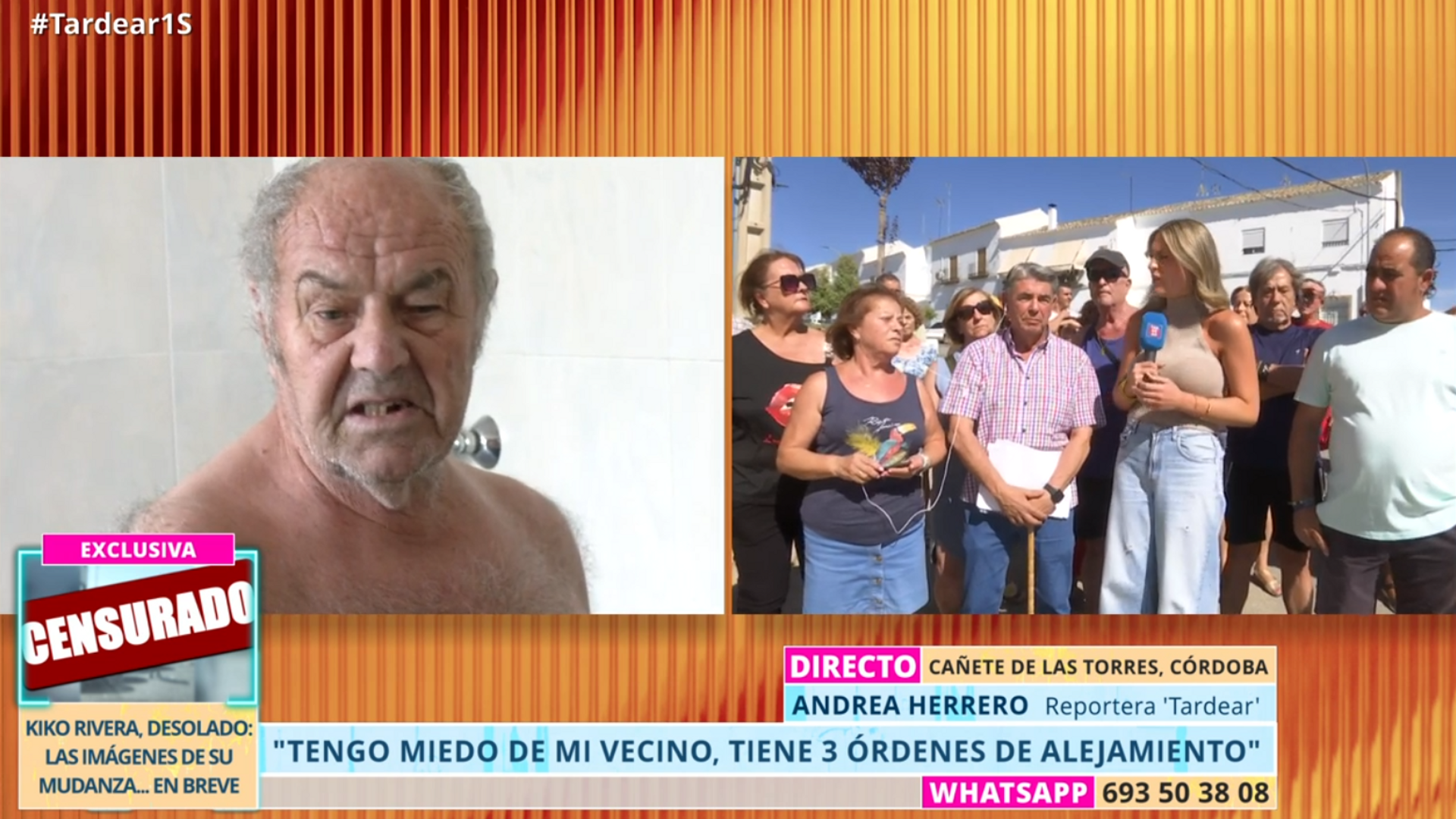 Un pueblo entero de Córdoba abuchea en directo a un vecino conflictivo fuera de su casa: "Me amenazó con una navaja"