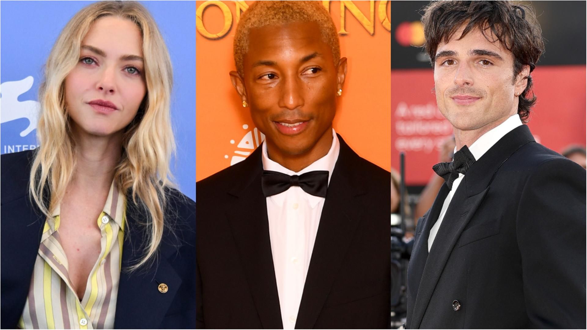 Amanda Seyfried, Pharrell Williams y Jacob Elordi Amanda Seyfried, Pharrell Williams y Jacob Elordi