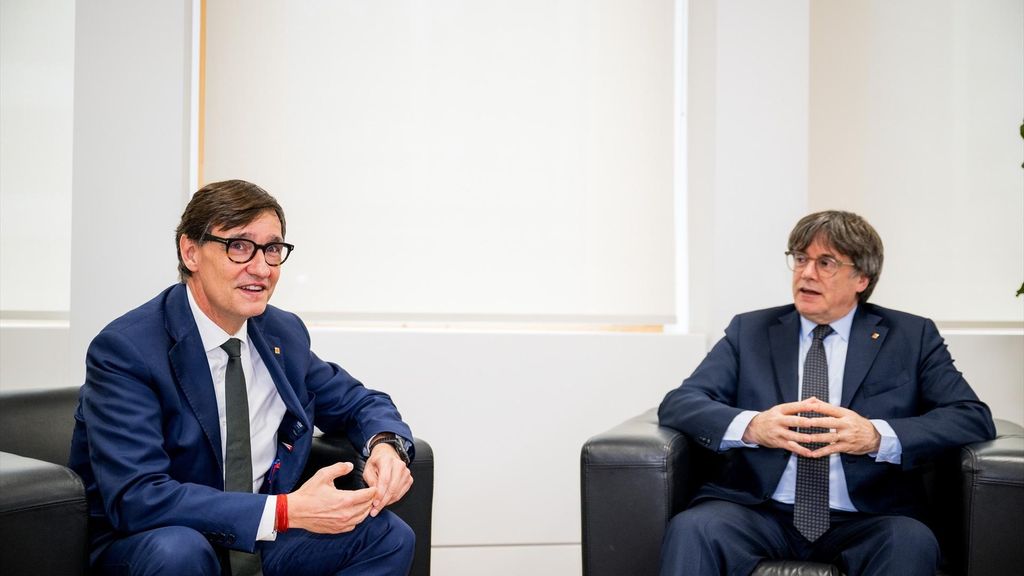 Salvador Illa, tras la reunión de una hora y media con Puigdemont en Bruselas: "El diálogo es el motor de la democracia"