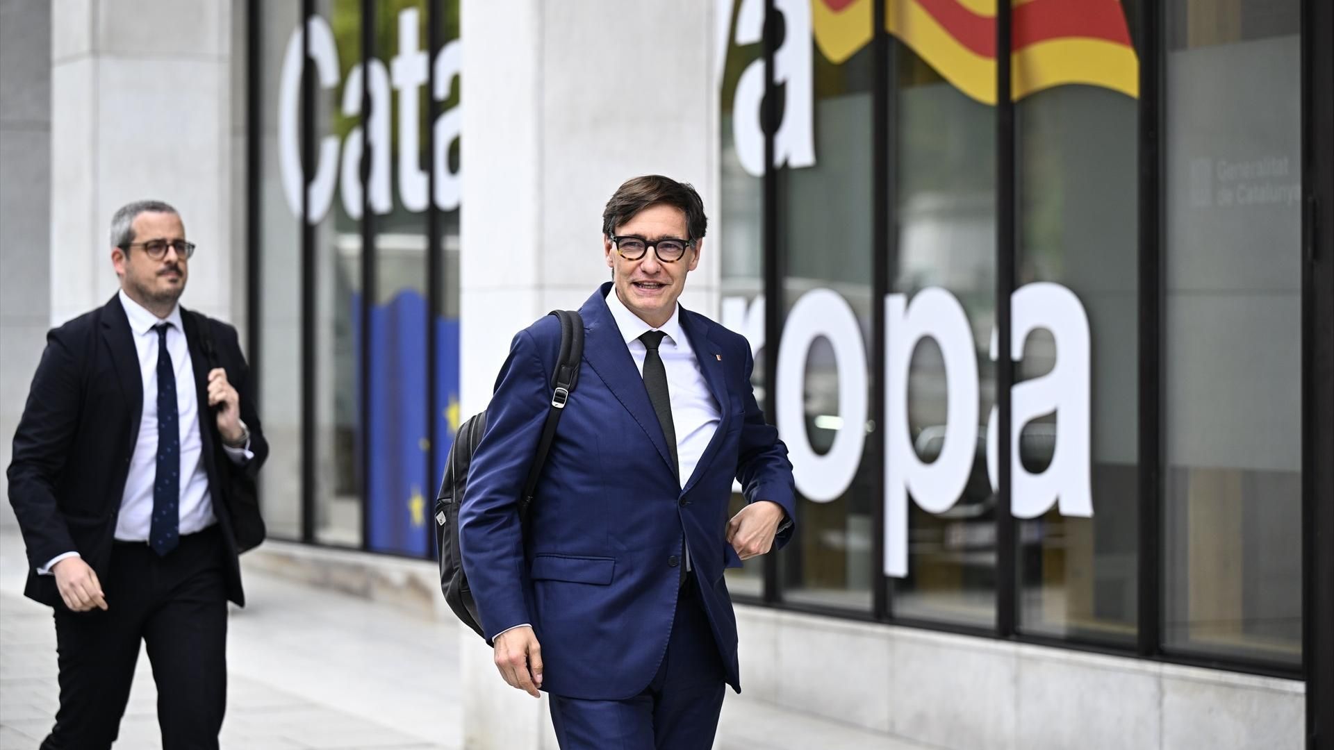 La llegada de Salvador Illa a la reunión con Puigdemont.