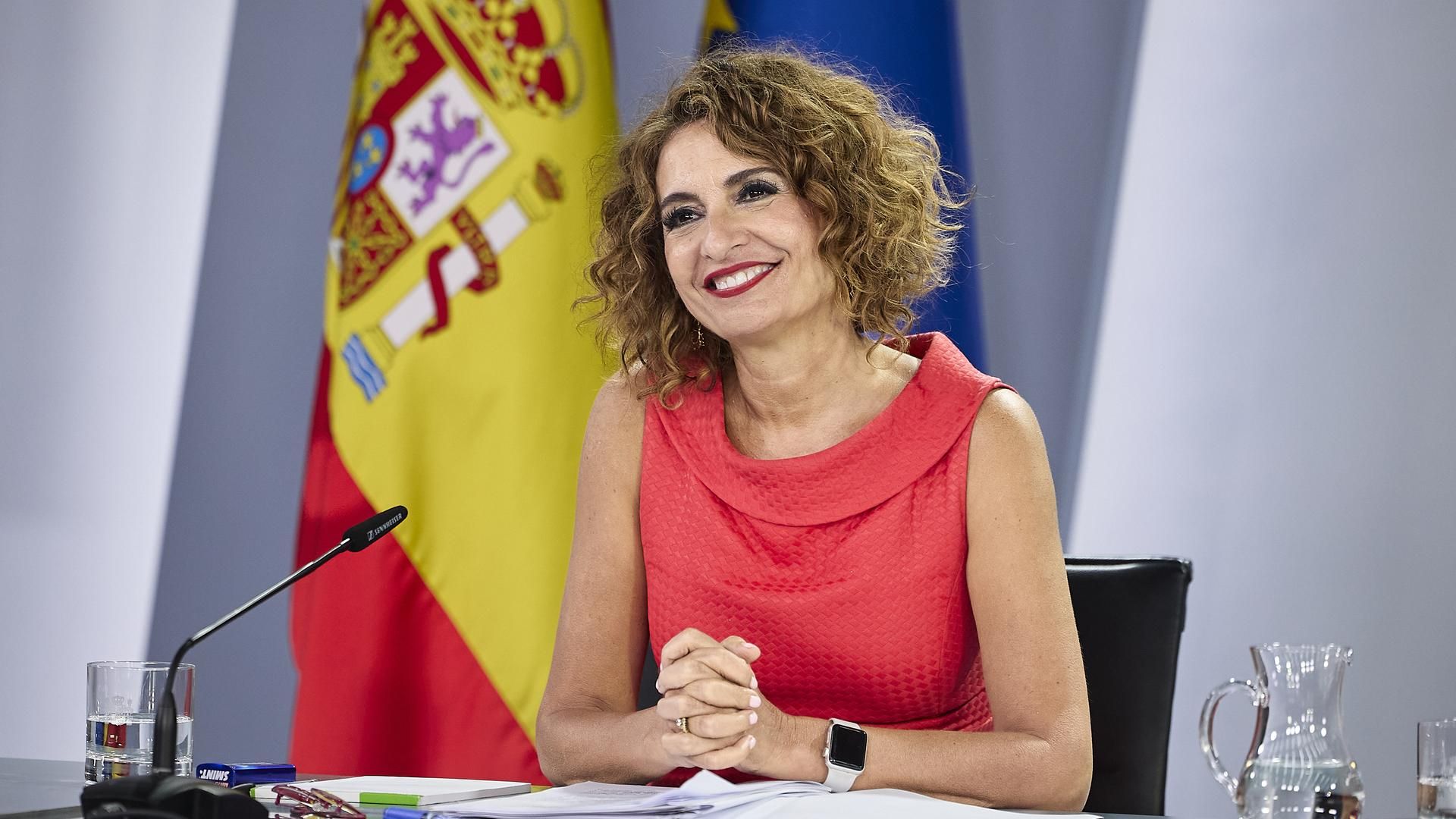 La vicepresidenta primera y ministra de Hacienda, María Jesús Montero, durante la rueda de prensa posterior a la reunión del Consejo de Ministros