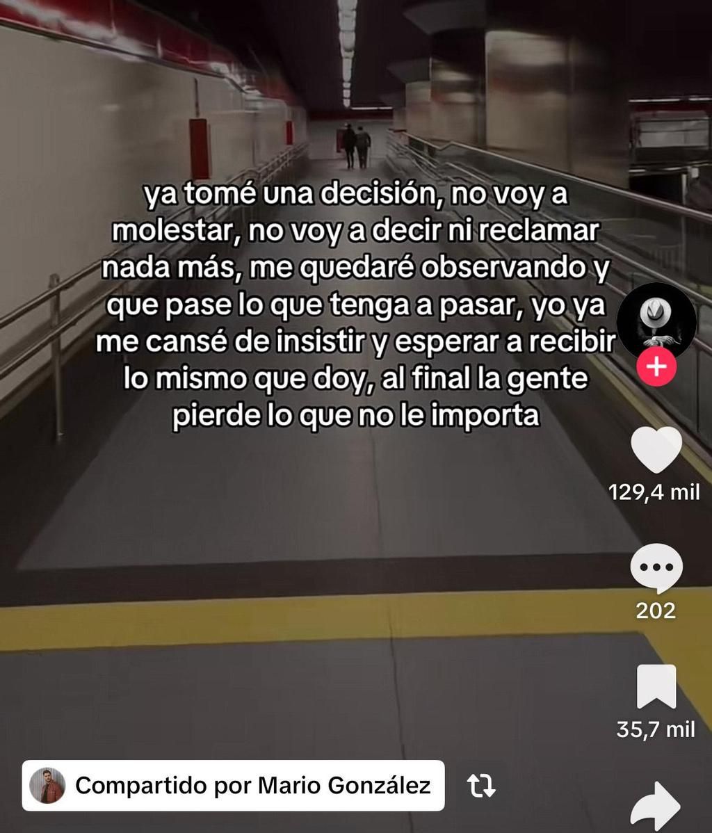 Mario González ha compartido esta reflexión en sus redes sociales