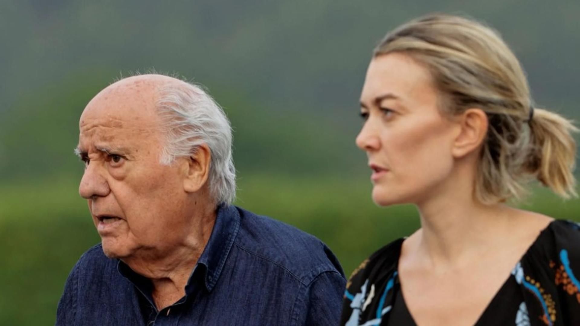 El empresario Amancio Ortega y su hija Marta en La Coruña, de las mayores fortunas de España-