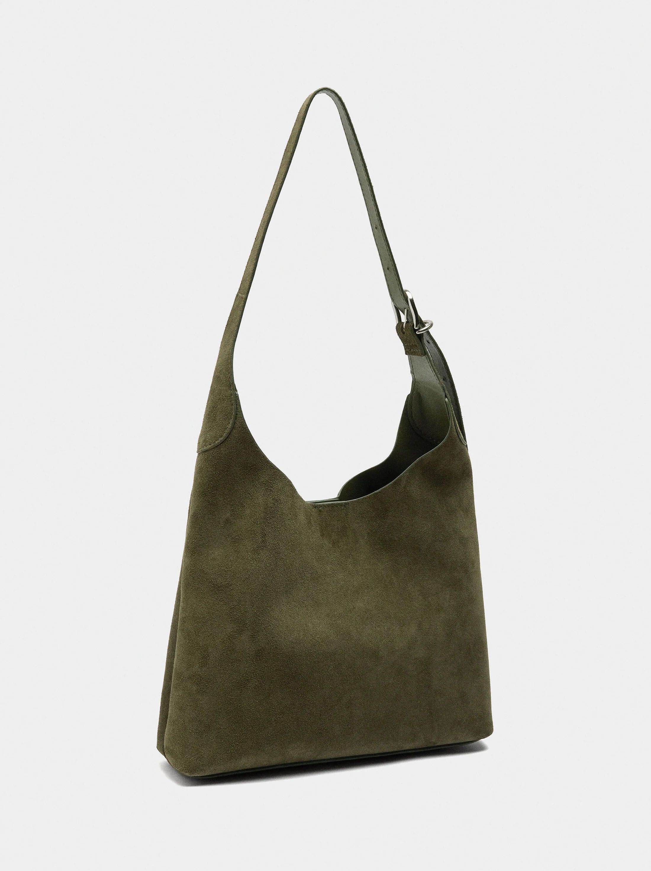 Bolso de piel de serraje en color verde de Parfois