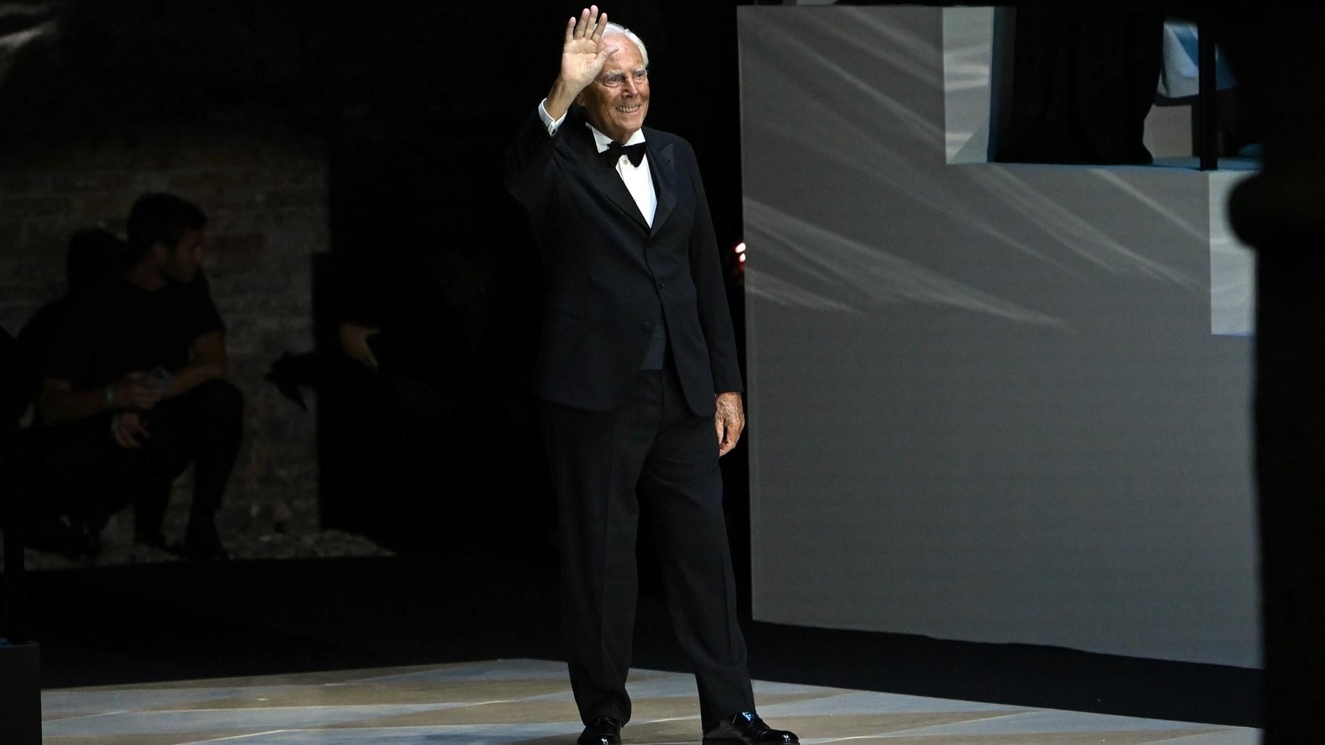 Giorgio Armani durante la semana de la moda en Venecia.