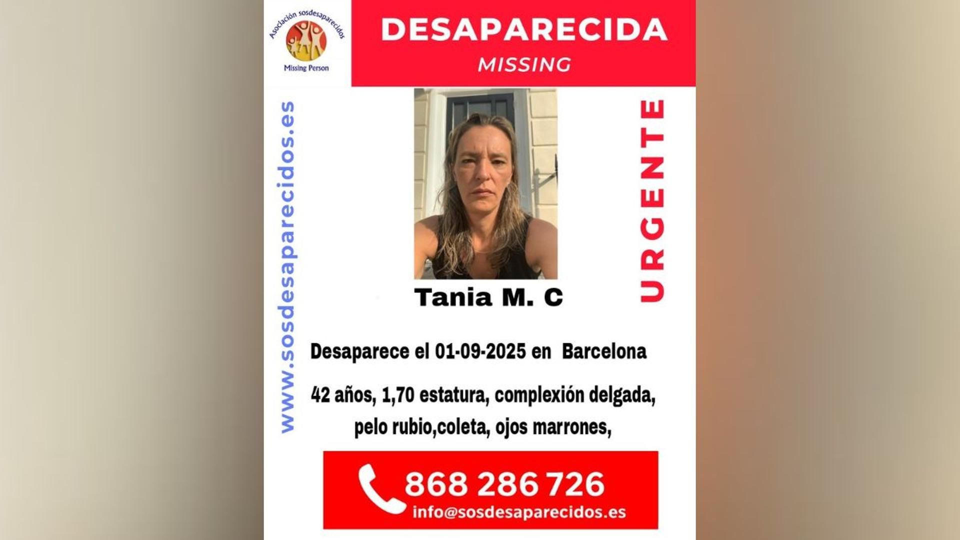 Imagen de Tania M. C. distribuida por la Asociación SOS Desaparecidos