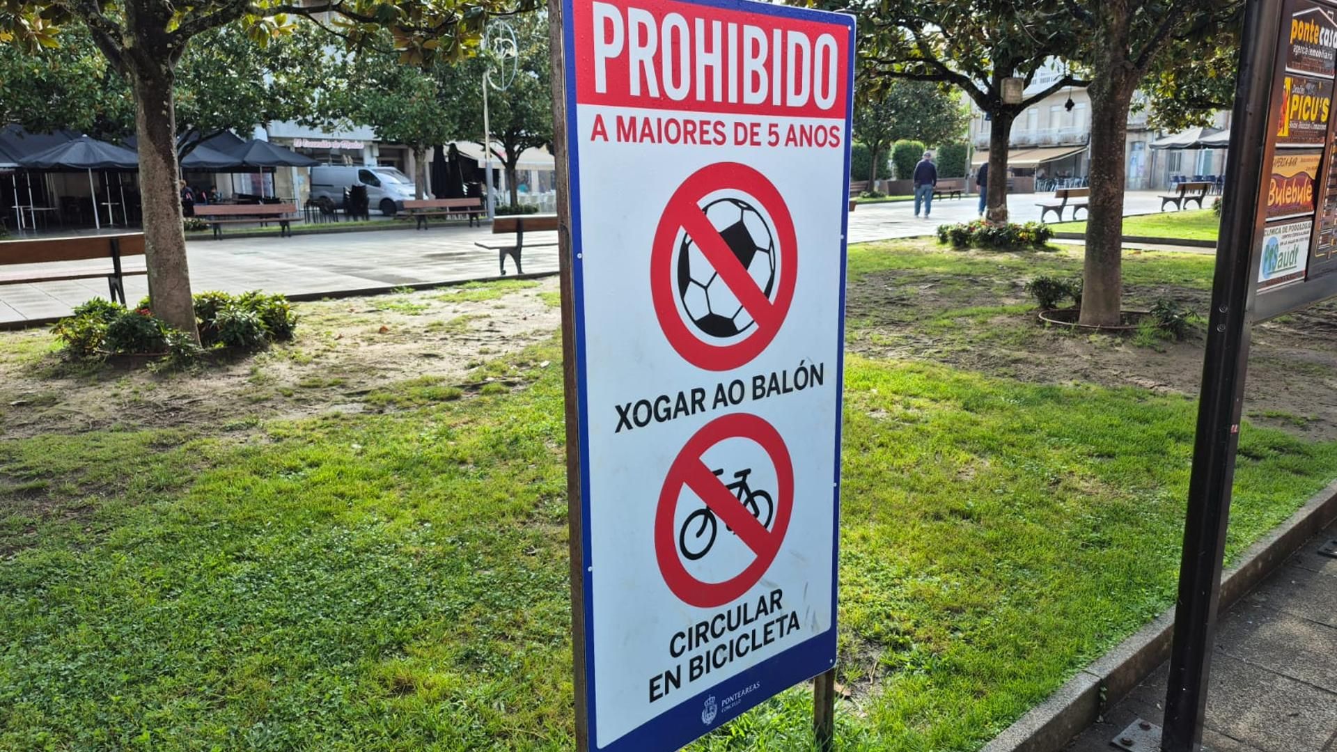 Señal situada en la plaza Mayor