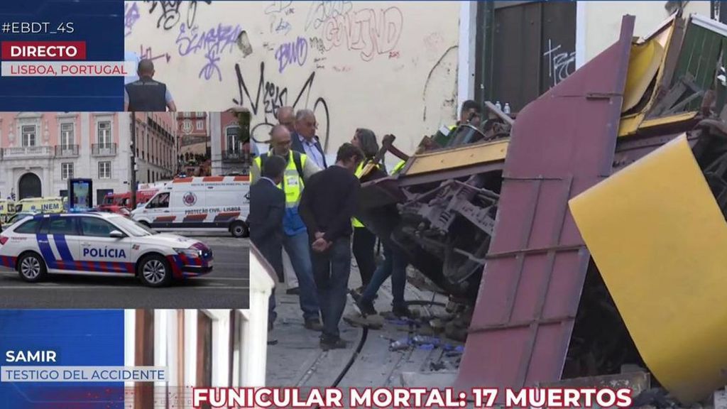 Un testigo del descarrilamiento del funicular en Lisboa que ha dejado 17 muertos: "La sensación fue de caos y terror"