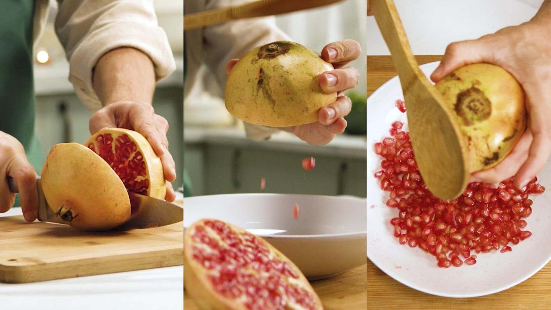 Golpea la granada para extraer su contenido