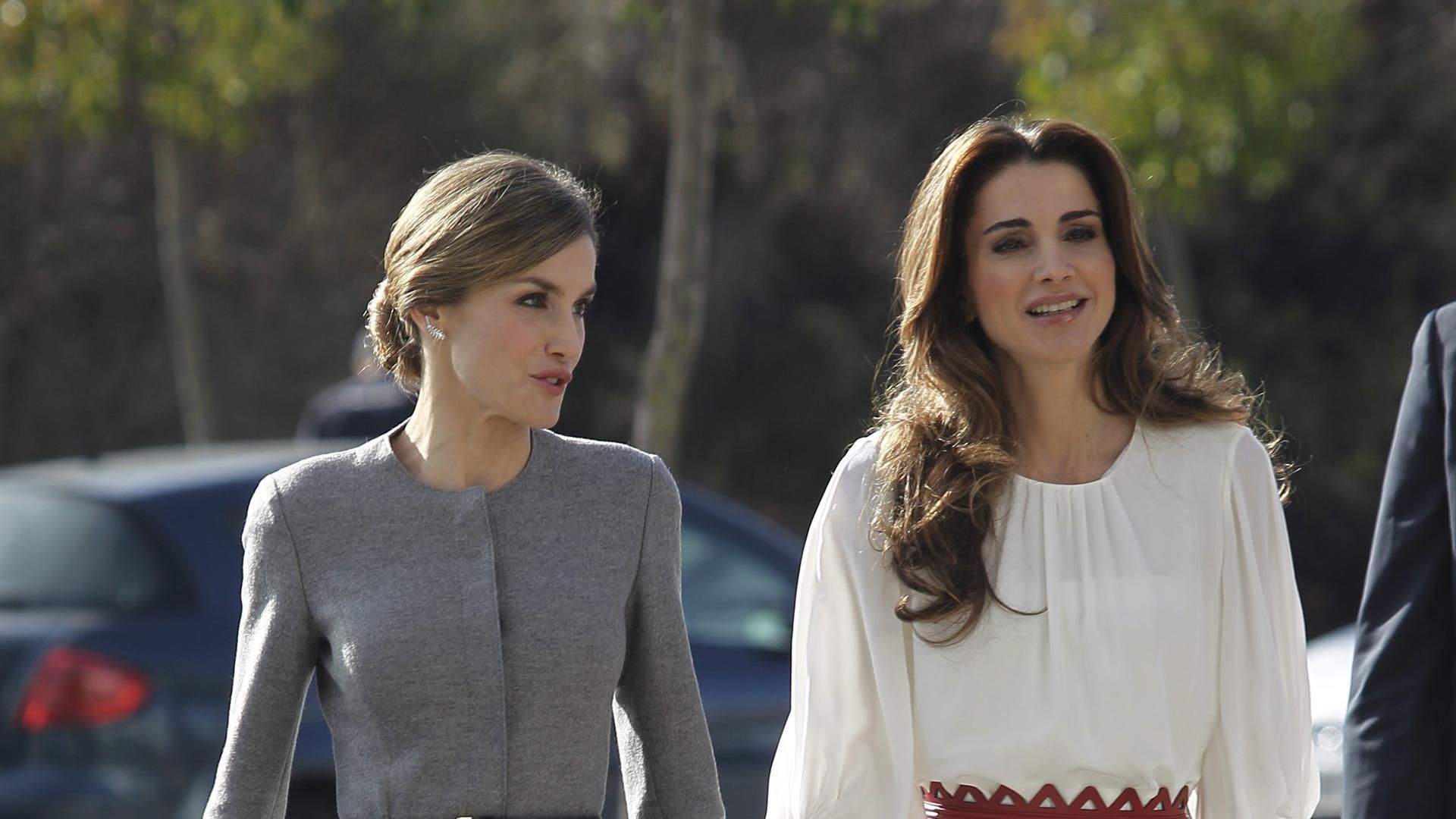 Rania de Jordania y la reina Letizia