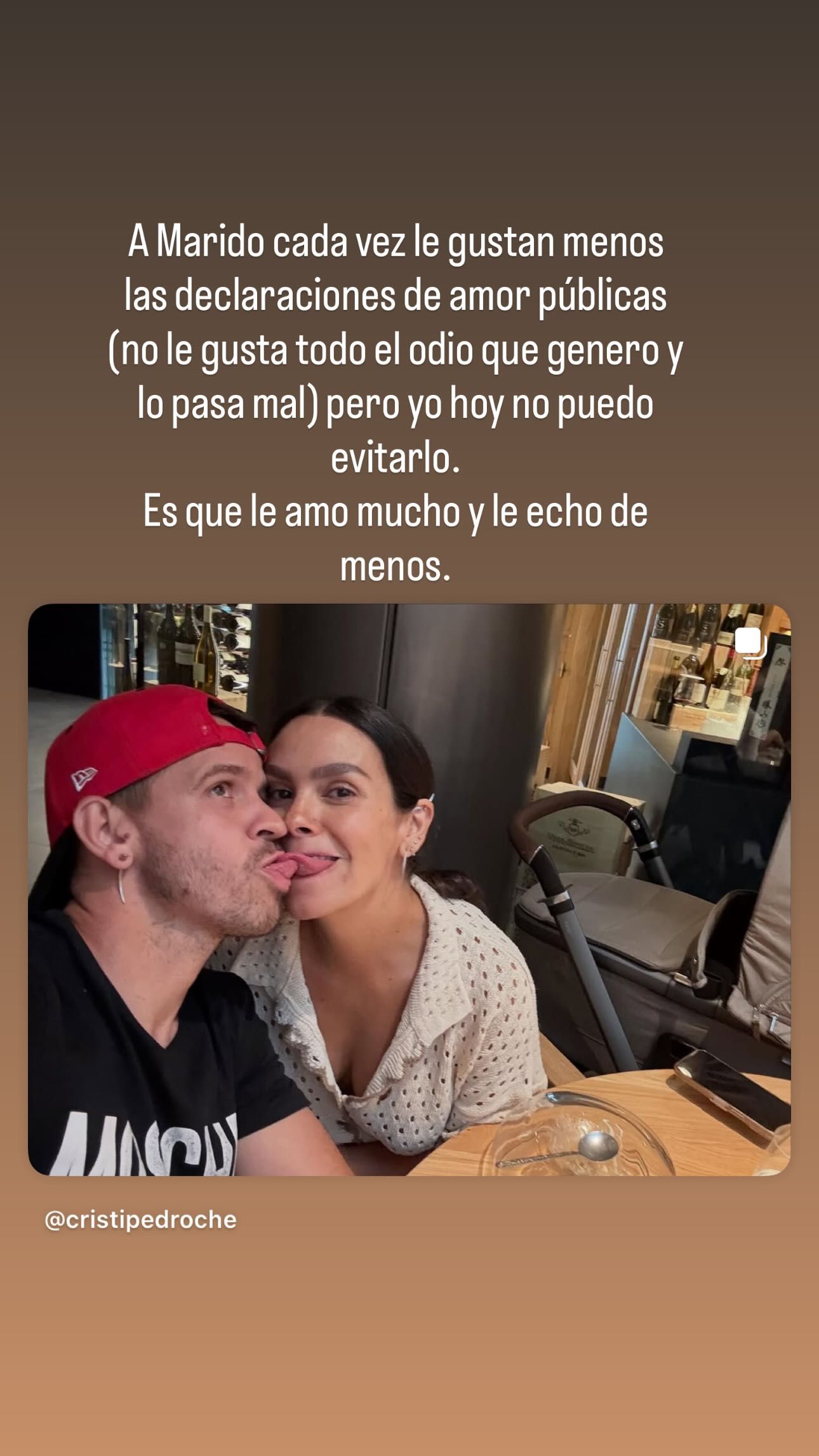 Cristina Pedroche revela el motivo por el que a Dabiz Muñoz no le gustan sus declaraciones de amor