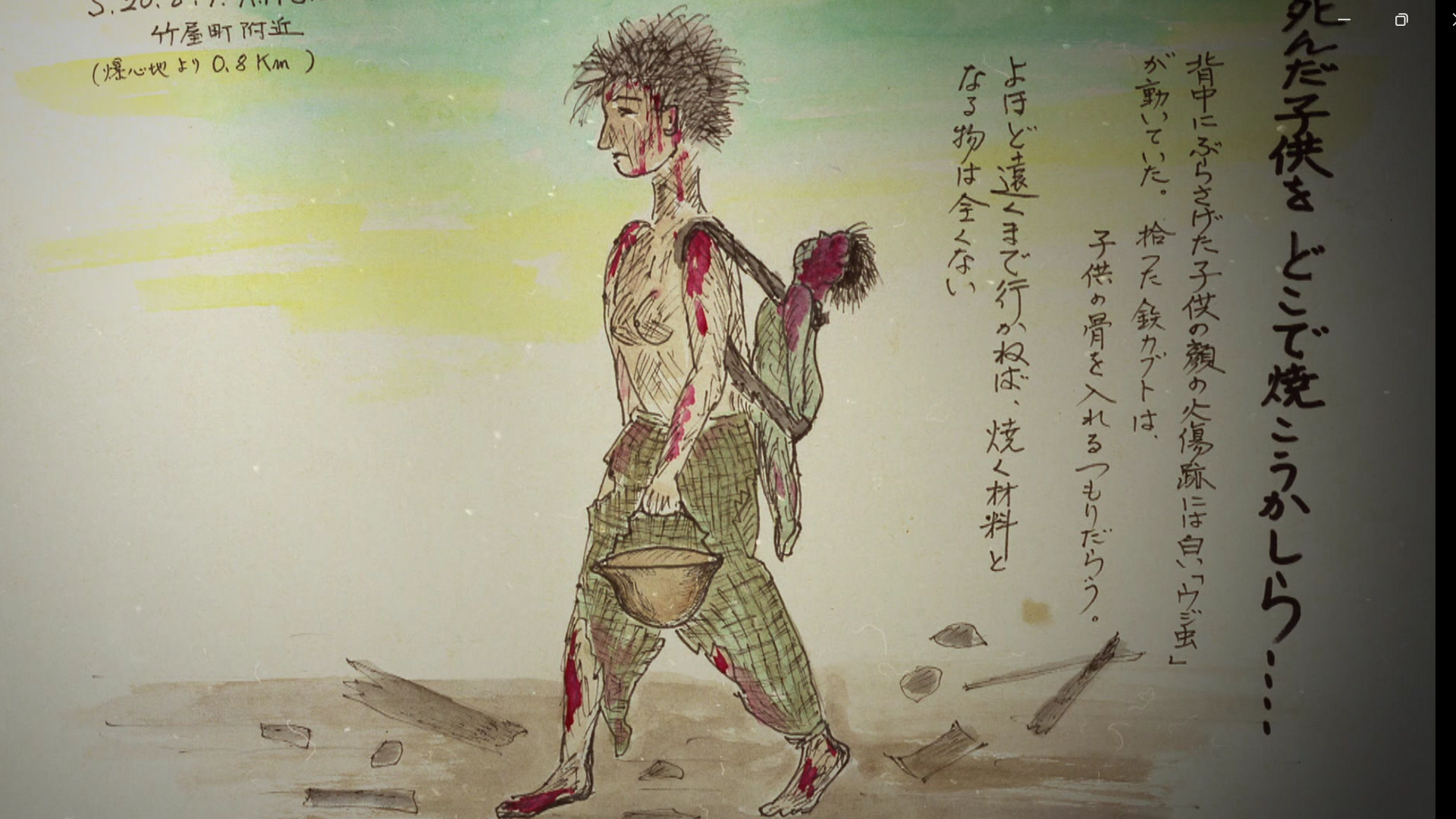 Dibujo de dos Hibakusha / Museo de Hiroshima