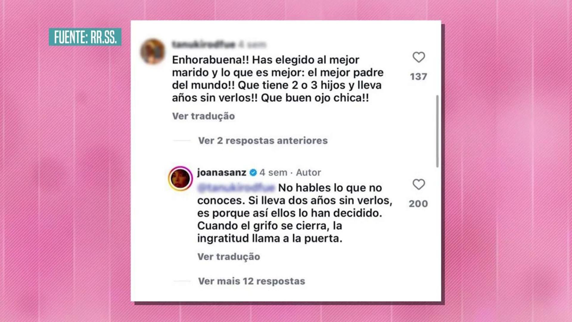 El comentado mensaje de Joana Sanz