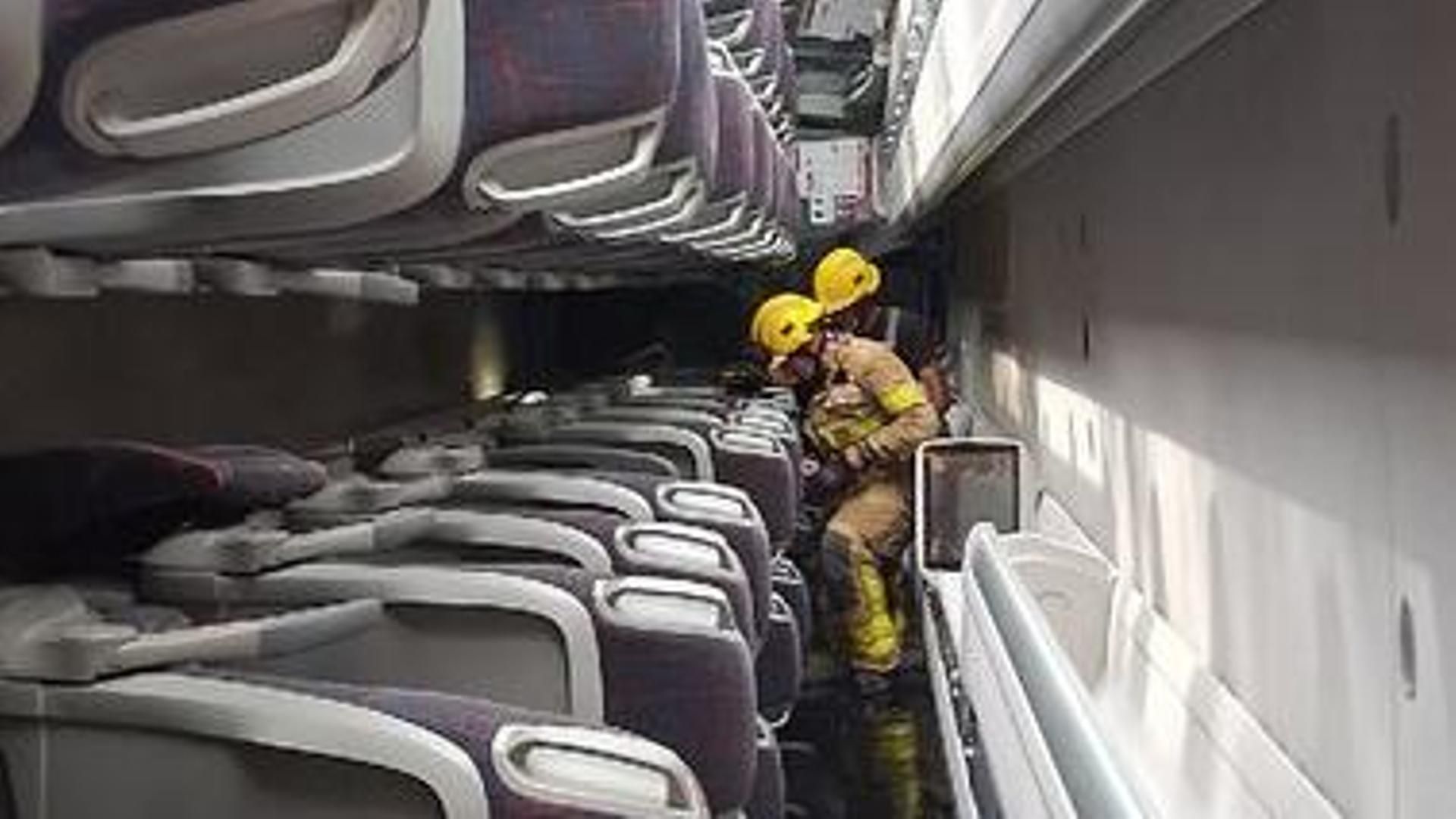 Imagen del interior del autobús accidentado