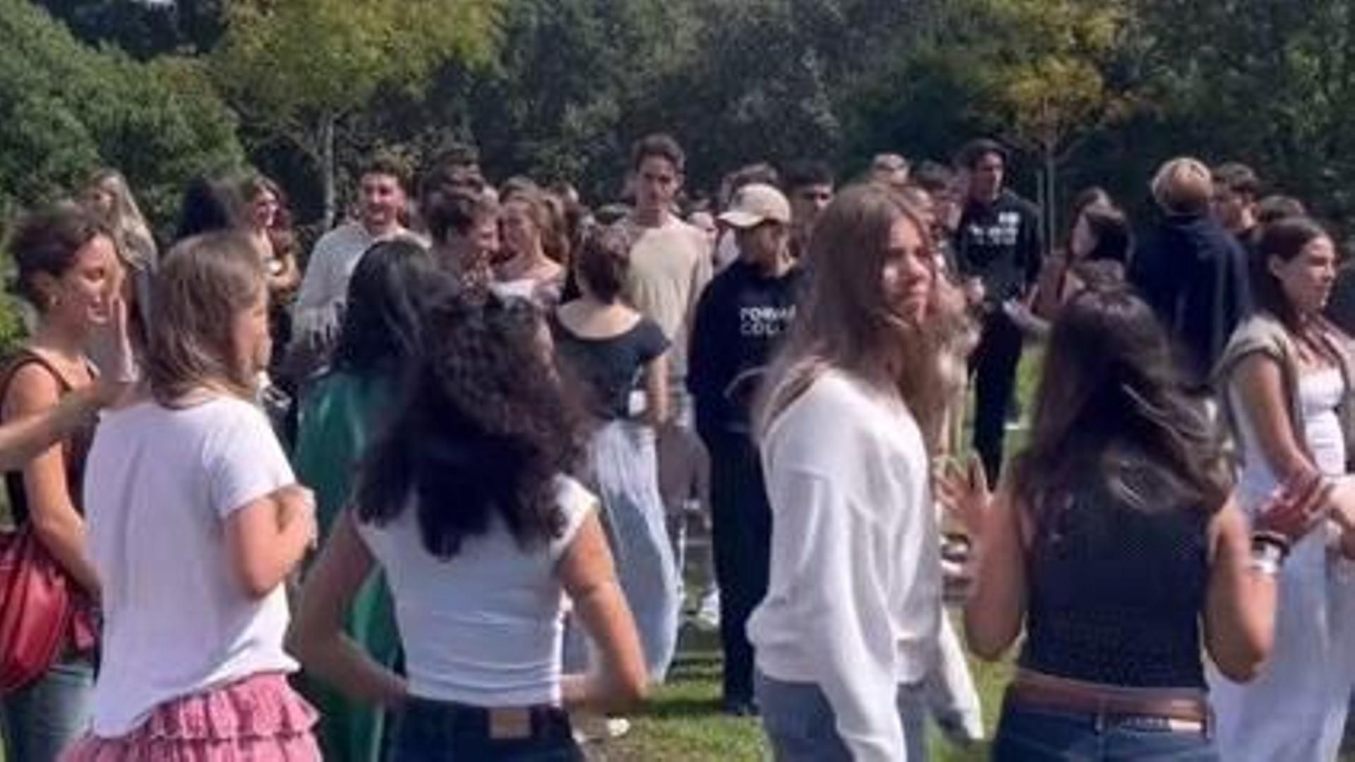 La infanta Sofía en el camps universitario de Lisboa