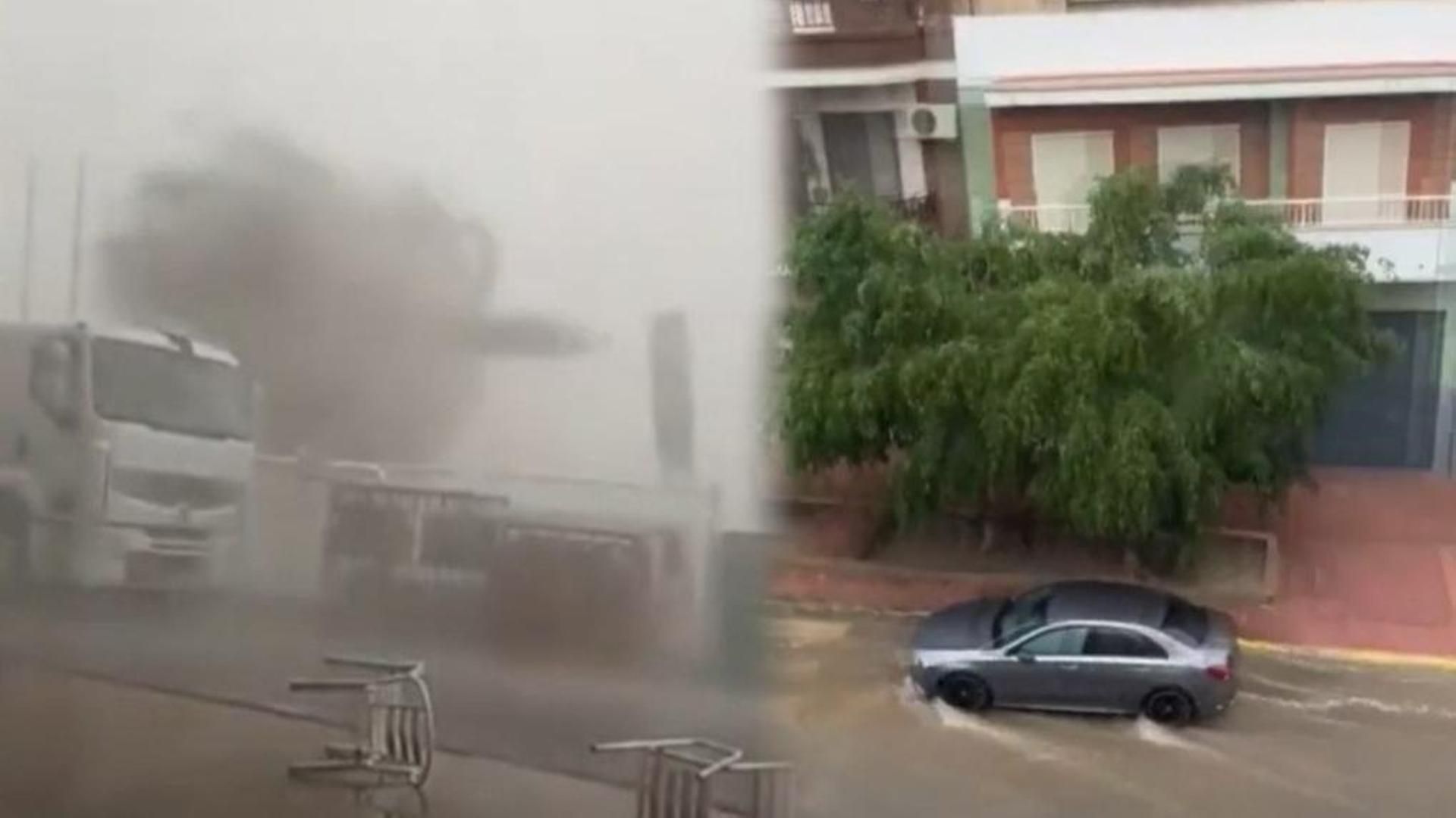 Reventones térmicos en el litoral mediterráneo: el viento parte una palmera en Valencia y las inundaciones amenazan a Cataluña