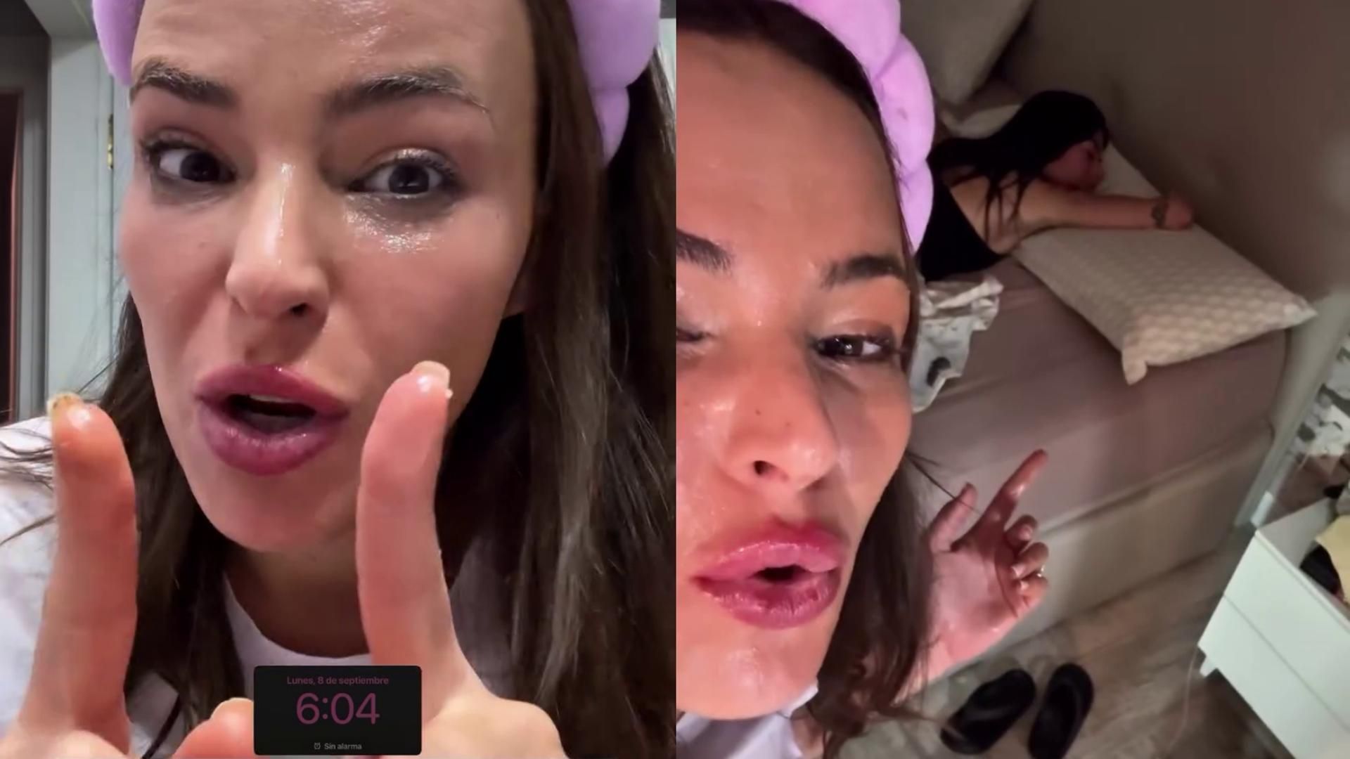 Marta Peñate enseña con quién está durmiendo por las noches