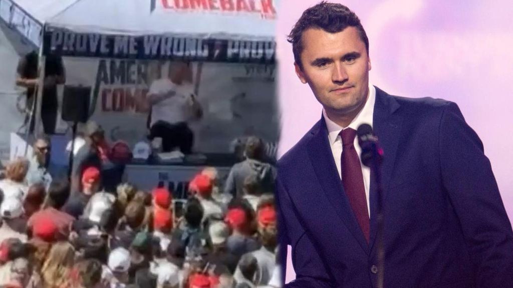El comentarista estadounidense Charlie Kirk recibe un disparo durante un evento en una universidad en Utah