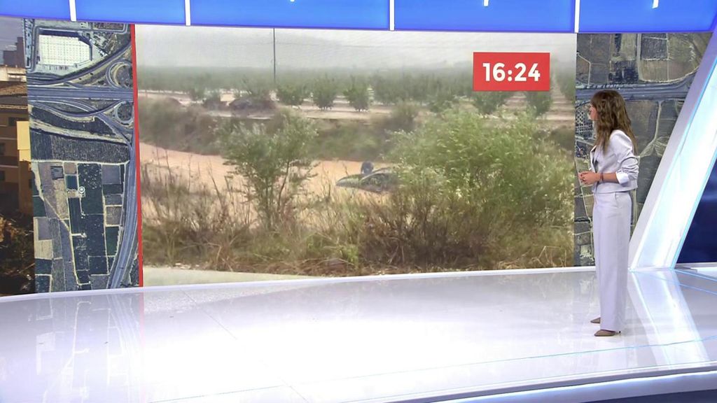 Las cámaras de Telecinco ya grabaron imágenes de gente atrapada más de una hora antes del aviso de que el Barranco del Poyo estaba al límite