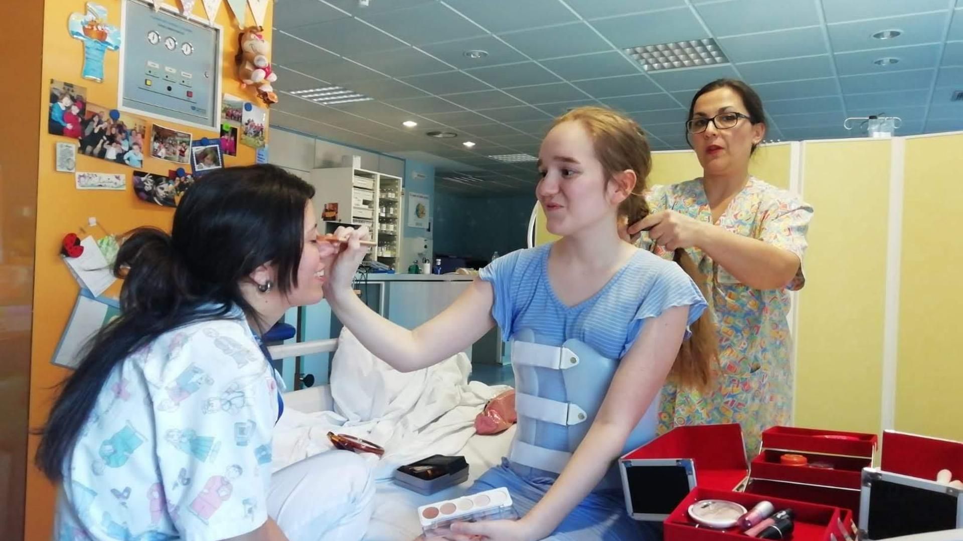 Lucía durante su breve ingreso en el hospital
