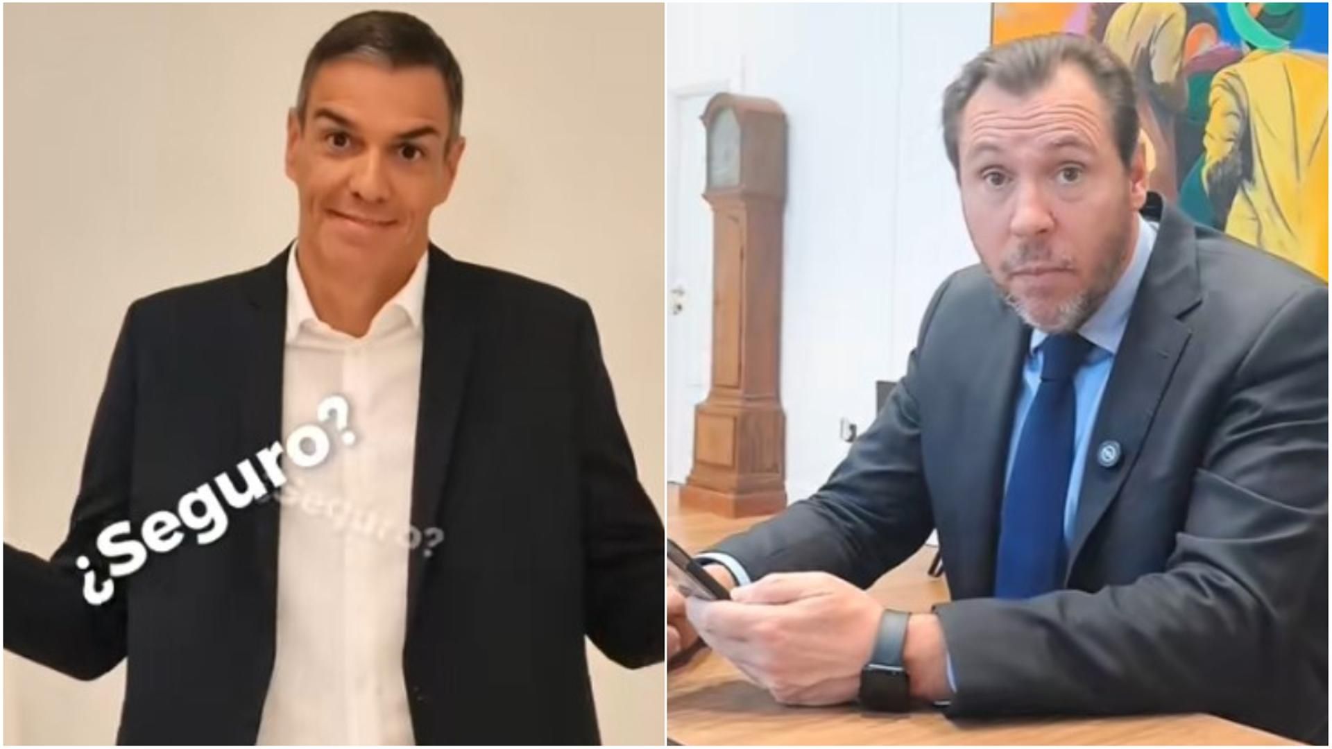 Pedro Sánchez y Óscar Puente aparecen en el primer vídeo de La Moncloa en TikTok