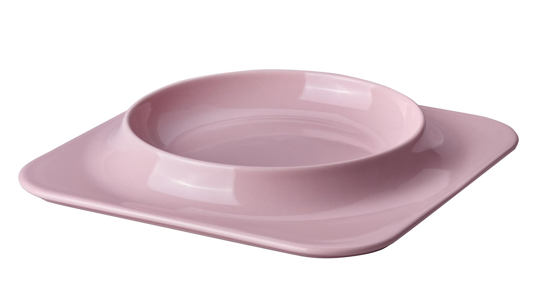 Plato hondo rosa