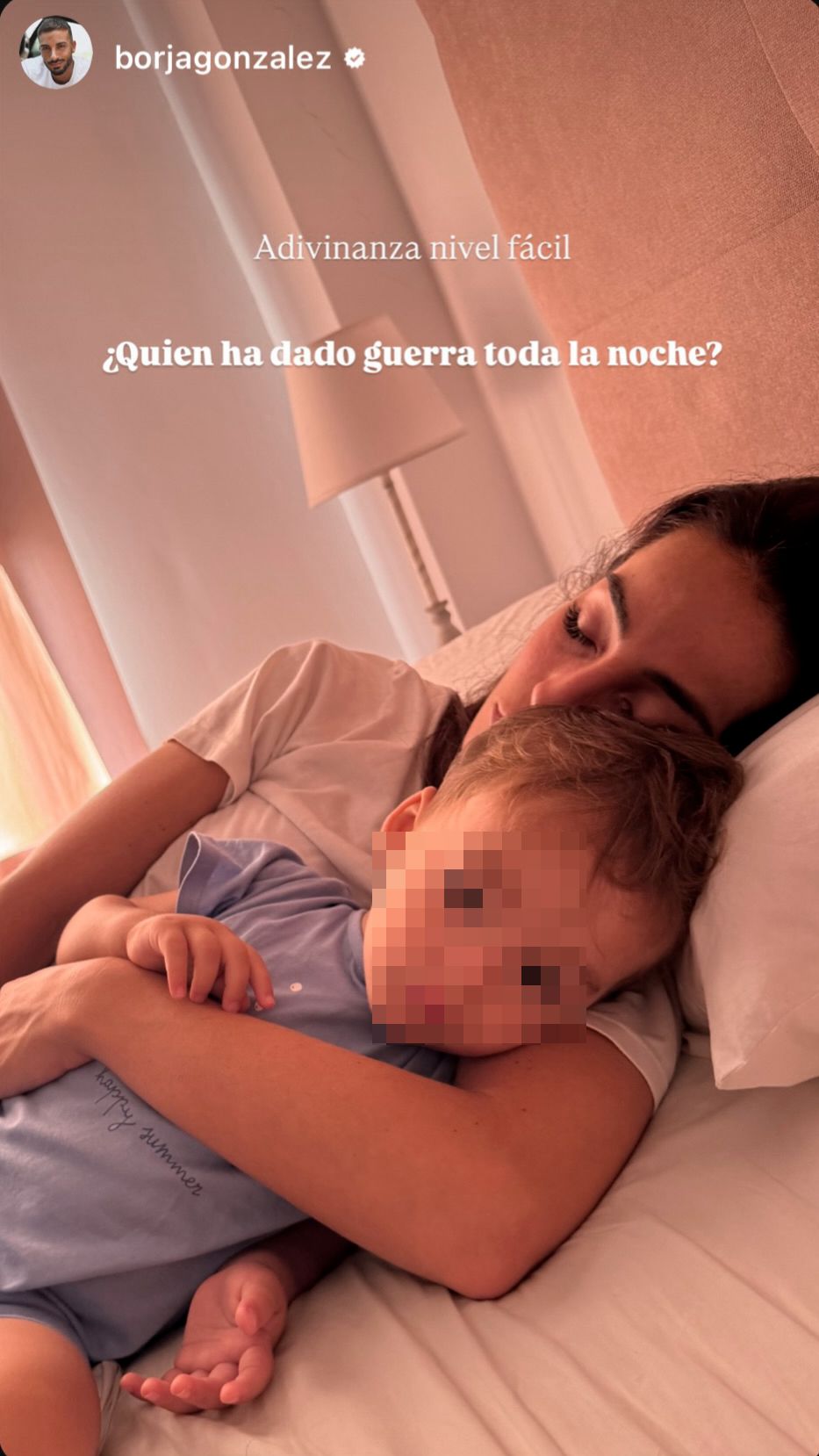 Borja González ironiza sobre la situación que están viviendo en casa con Luca