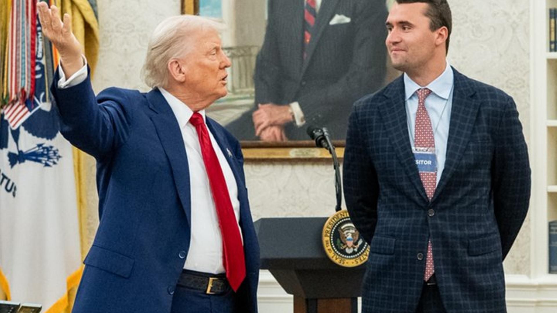 Donald Trump y Charlie Kirk, juntos en la Casa Blanca