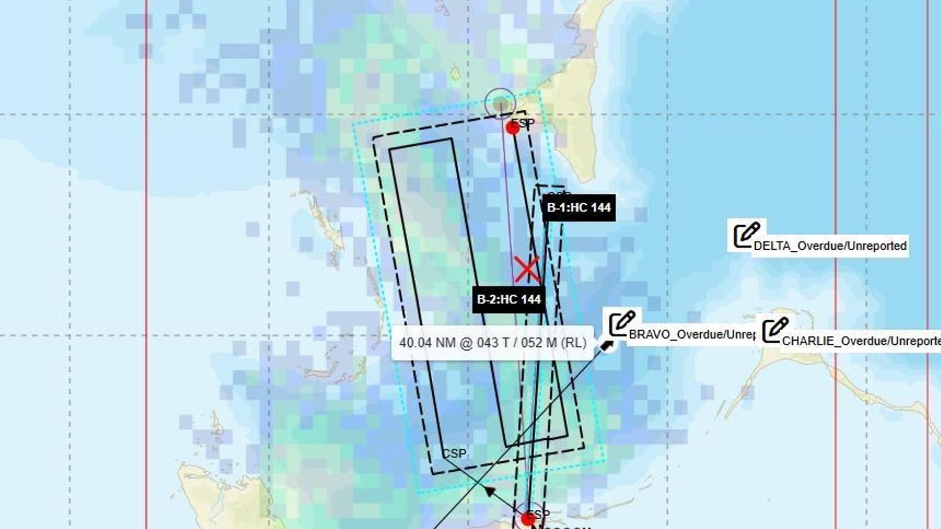 Localización de la zona de bússqueda de Miguel Campoy al norte de la isla de Nueva Providencia, Bahamas
