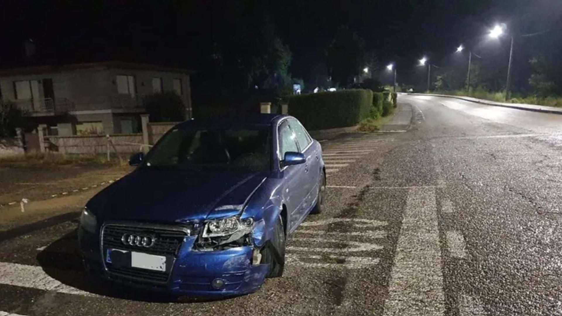 Coche en el que circulaba el fugitivo detenido en Porriño