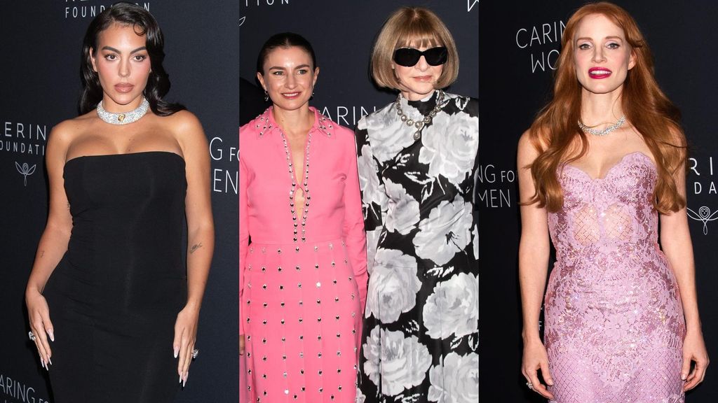 Georgina Rodríguez, Chloe Malle, Anna Wintour y Jessica Chastain, en un montaje de fotos