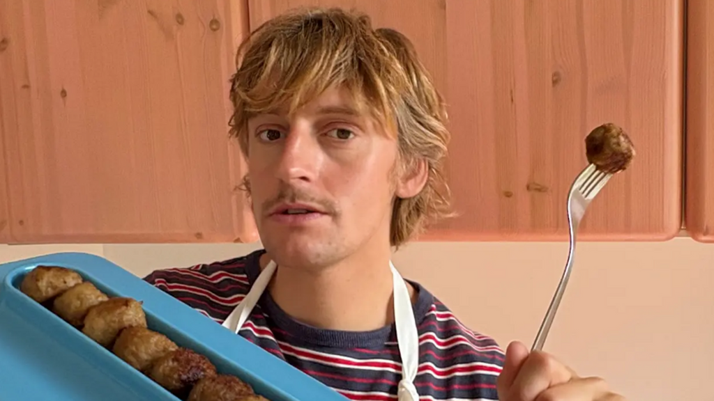 Gustaf Westman y su bandeja para albóndigas