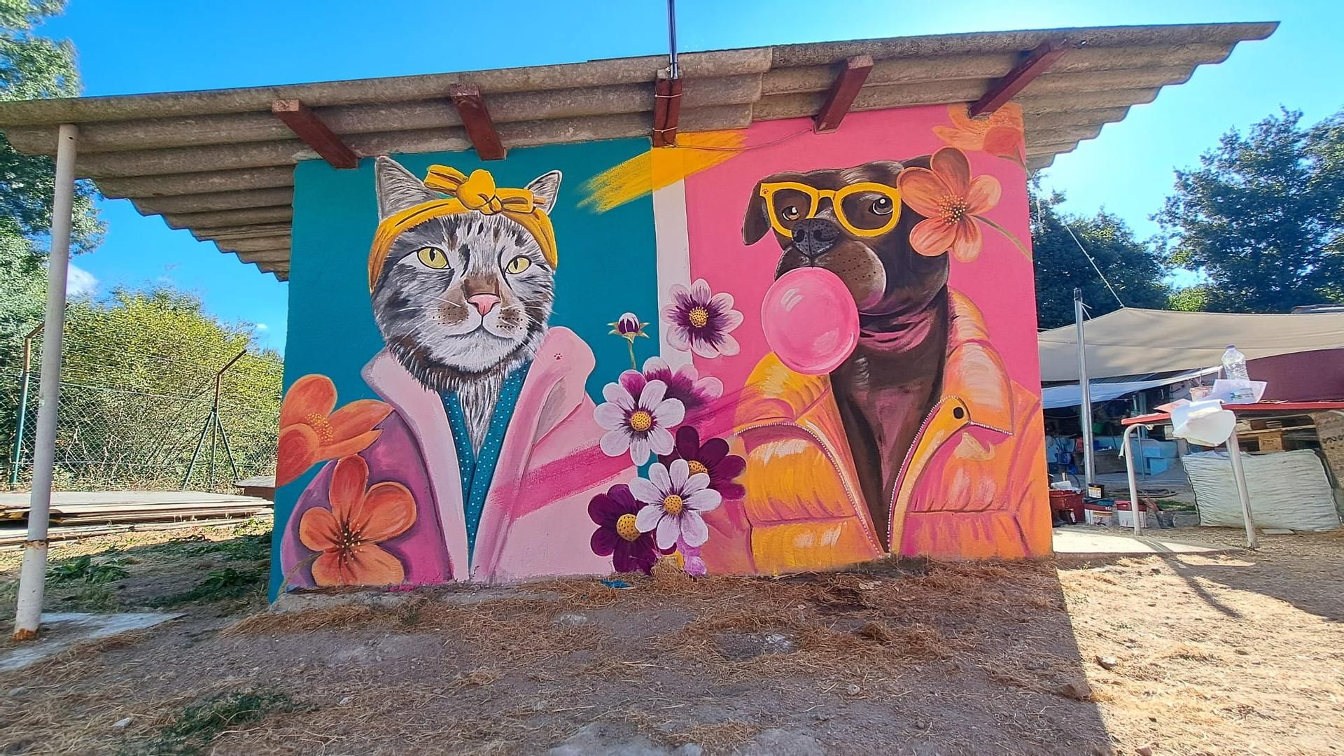 Mural situado en la protectora "Os Biosbardos"