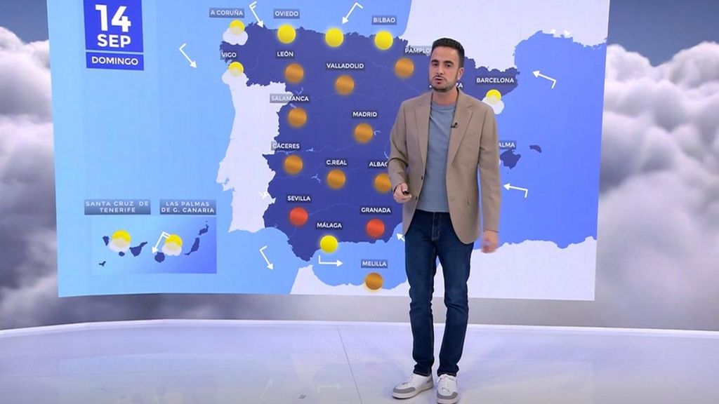El tiempo estable regirá este domingo en la Península a excepción de Cataluña y Valencia, en alerta por lluvias