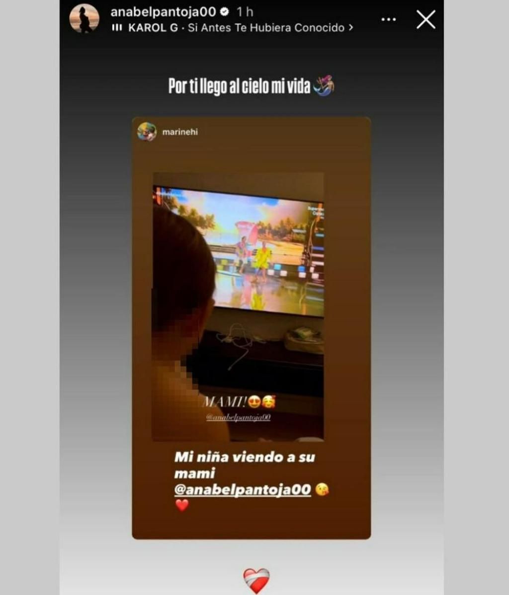 Anabel Pantoja comparte la foto de su hija viendo el programa