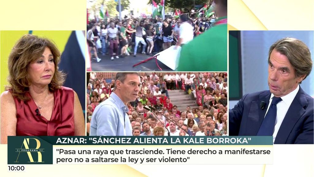 José María Aznar, sobre Pedro Sánchez: "Tenemos al frente a un animador de la kale borroka"