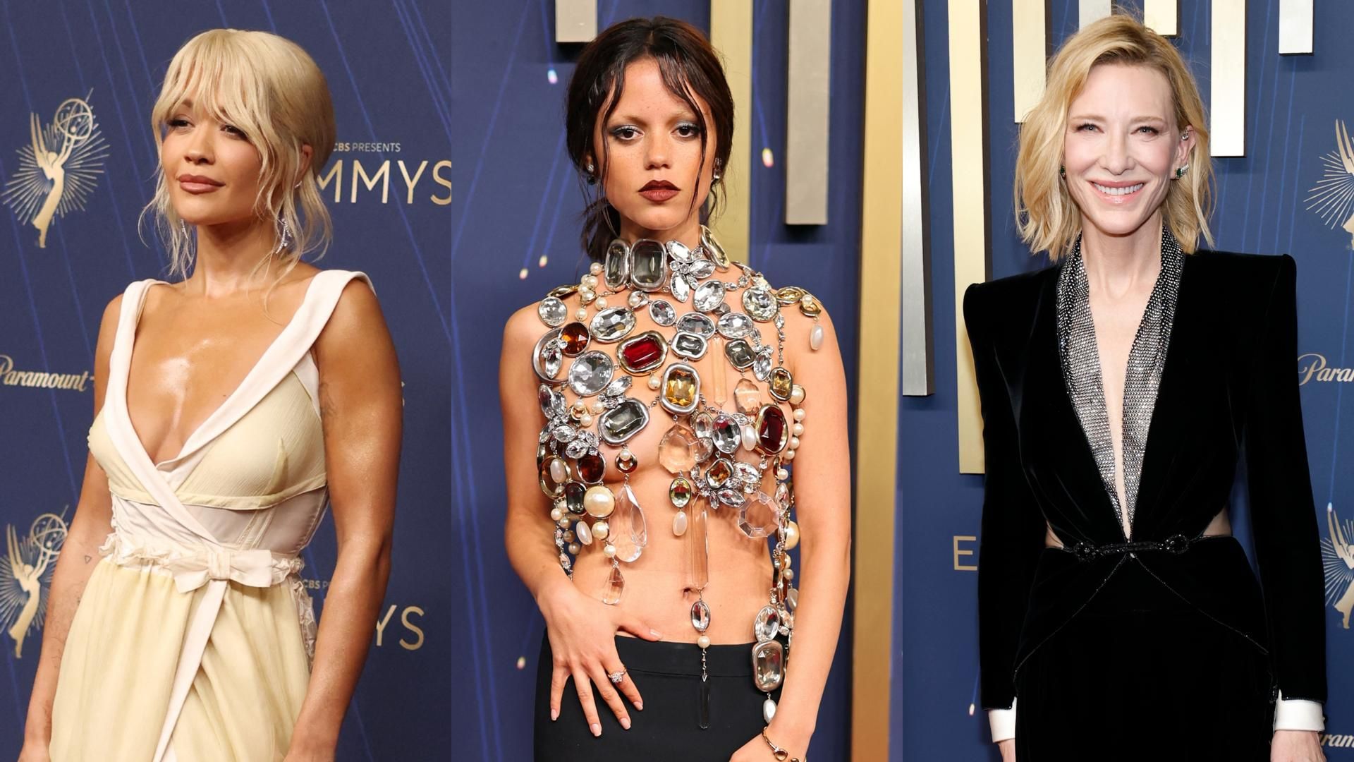 Rita Ora, Jenna Ortega y Cate Blanchett, en un montaje de fotos Rita Ora, Jenna Ortega y Cate Blanchett, en un montaje de fotos