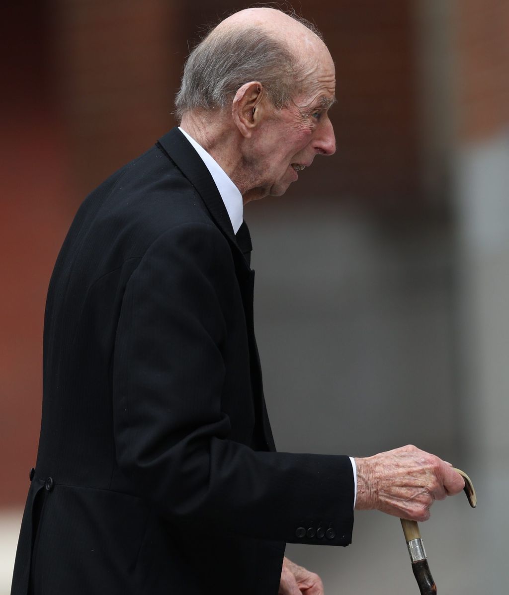 El duque de Kent en el funeral de su esposa