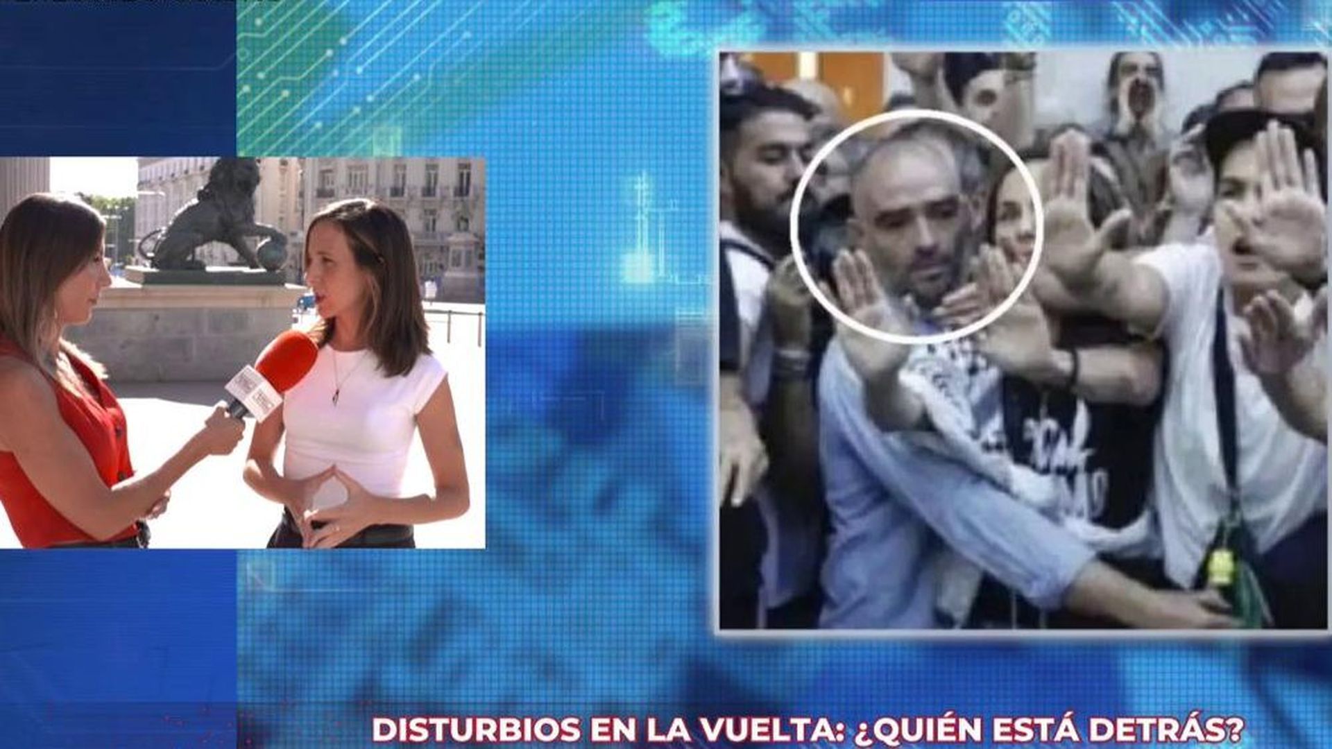 Ione Belarra, sobre la imagen en la que aparece "escoltada" en el boicot a la Vuelta por un ultra del Rayo: "Es militante de Podemos"