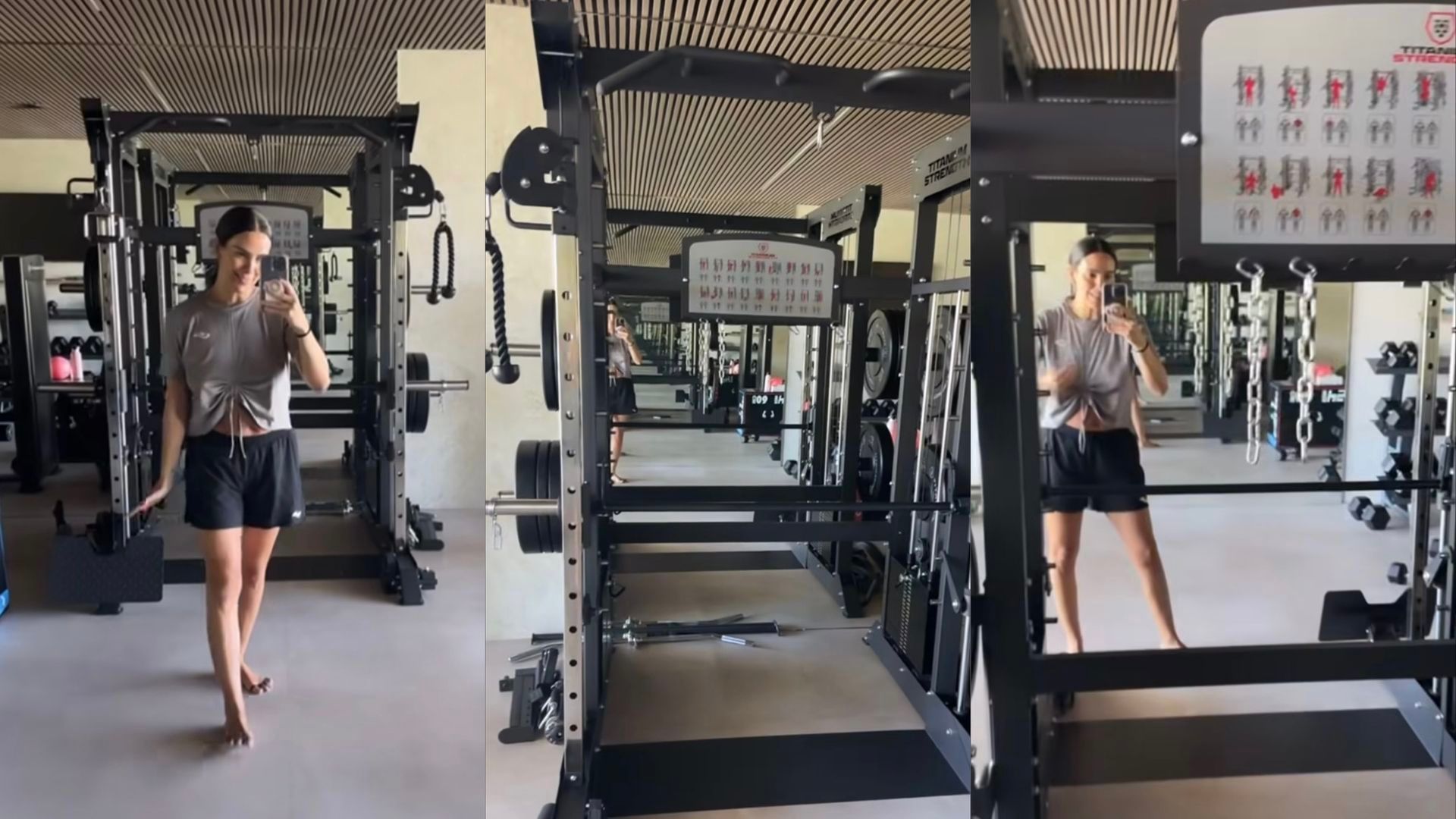 Cristina Pedroche en el gimnasio de su casa