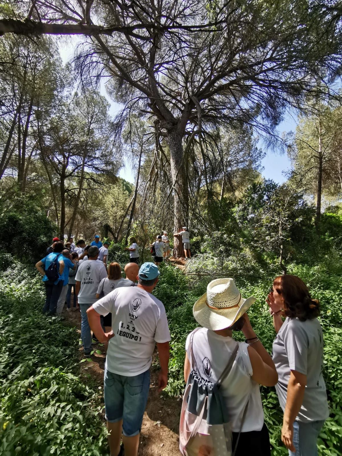Decenas de personas hacen cola para abrazar a "Manolo" en Hinojos, Hueva