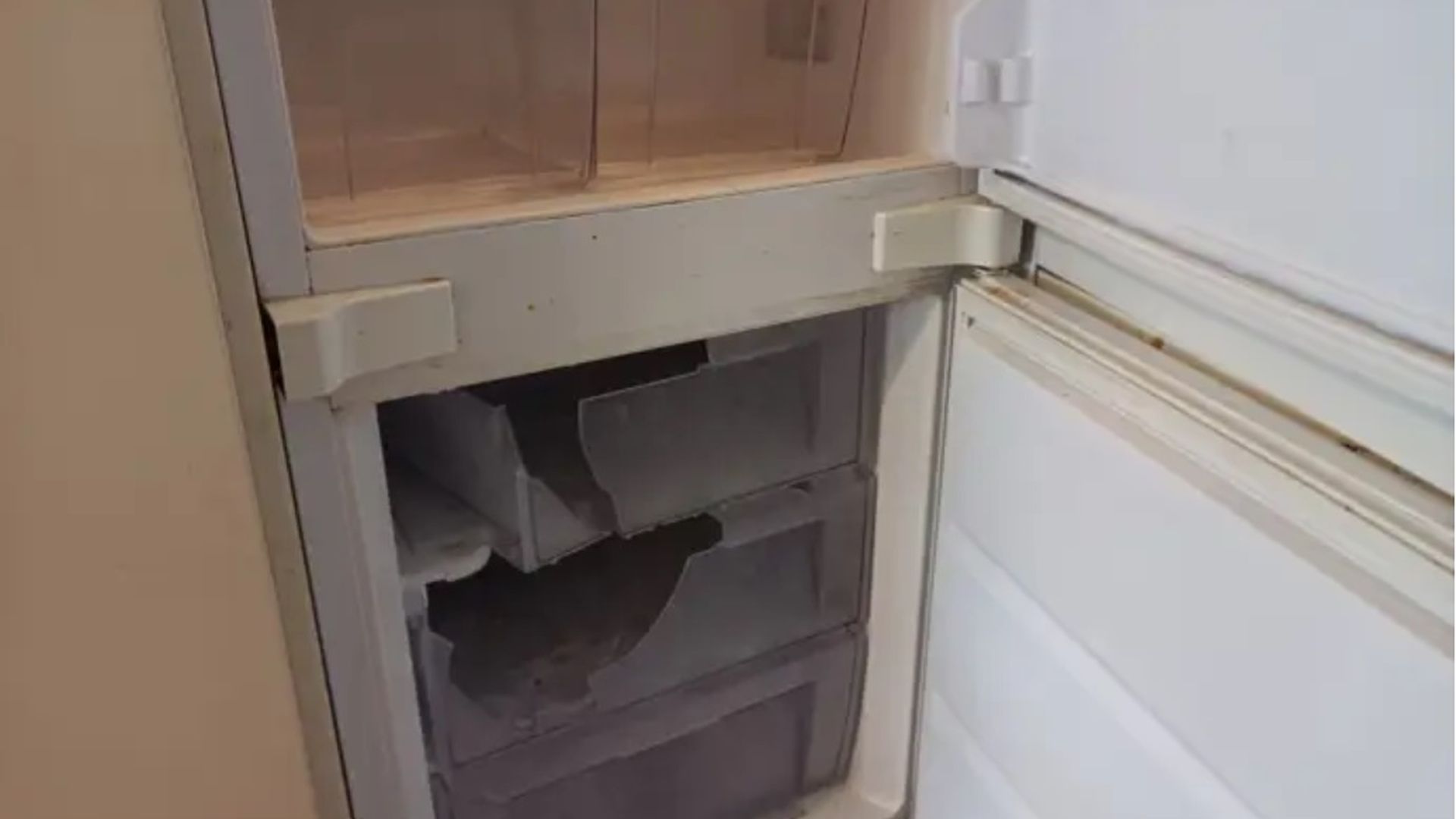 El frigorífico de una vivienda okupada en Santander